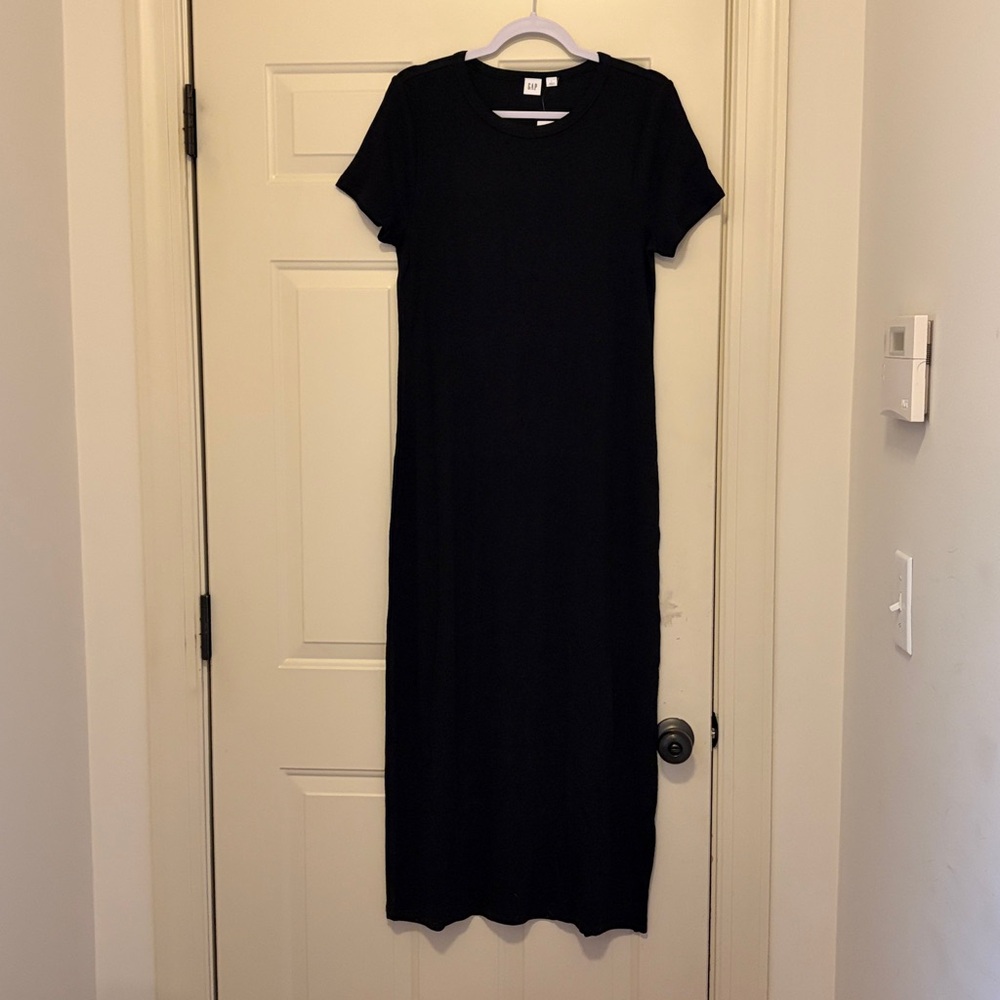 GAP Black Ribbed Maxi Dress/NWT/L - Picture 13 of 14